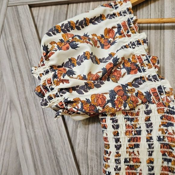 O.P.T Square Neck Smocked Maxi Dress White and Floral Tiered Skirt wore by - Picture 9 of 16